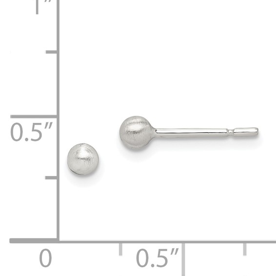 Sterling Silver Brushed 3mm Ball Post Earrings
