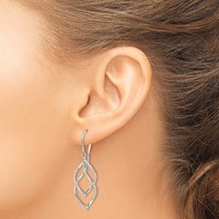Sterling Silver Polished Fancy Twisted Dangle Earrings view 3