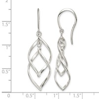 Sterling Silver Polished Fancy Twisted Dangle Earrings view 4