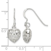 Sterling Silver Heart Dangle Earrings view 4