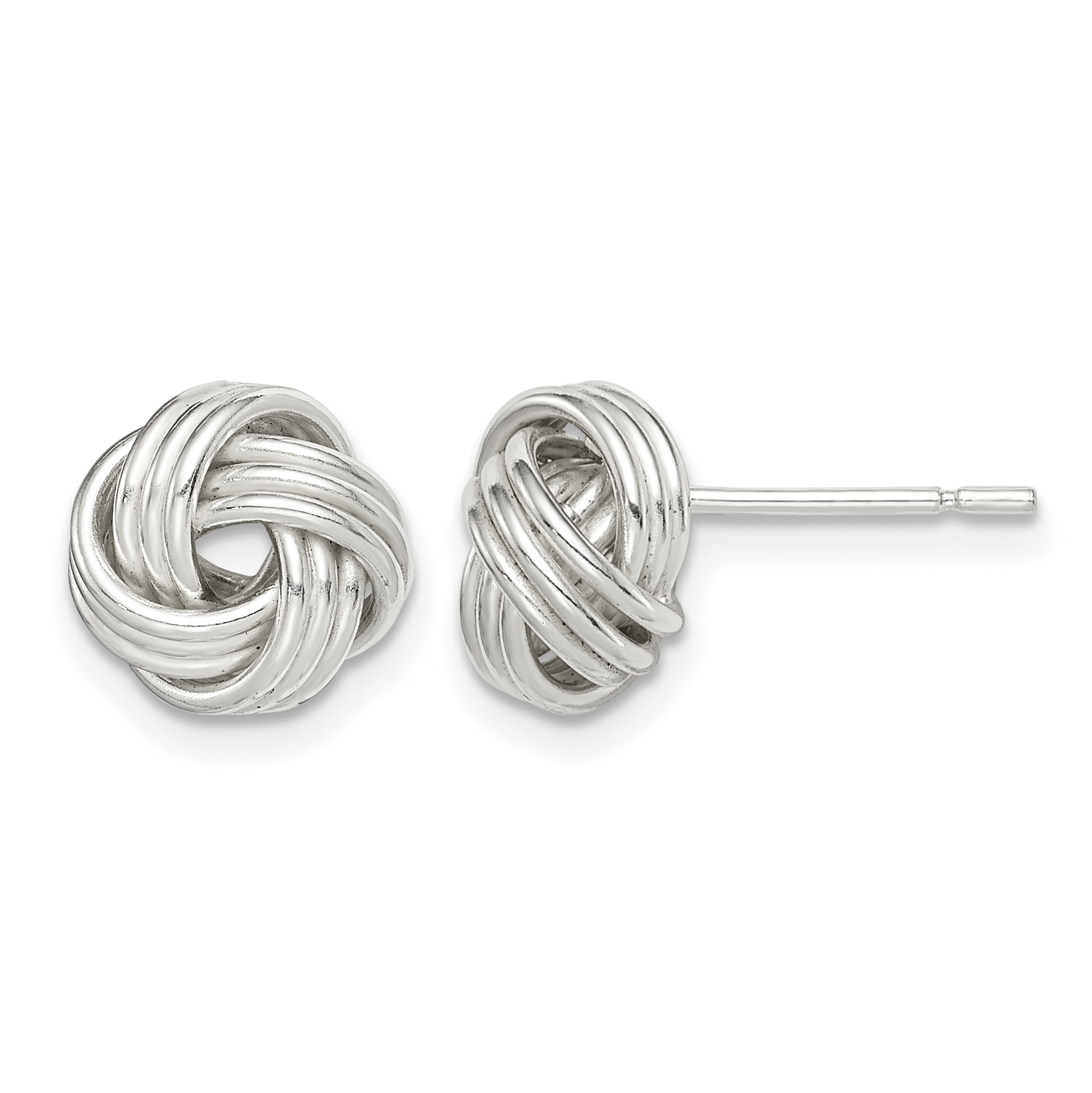 Sterling Silver Love Knot Post Earrings (QE14619)