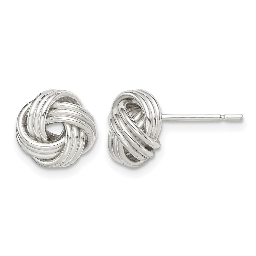 Sterling Silver Love Knot Post Earrings (QE14619)
