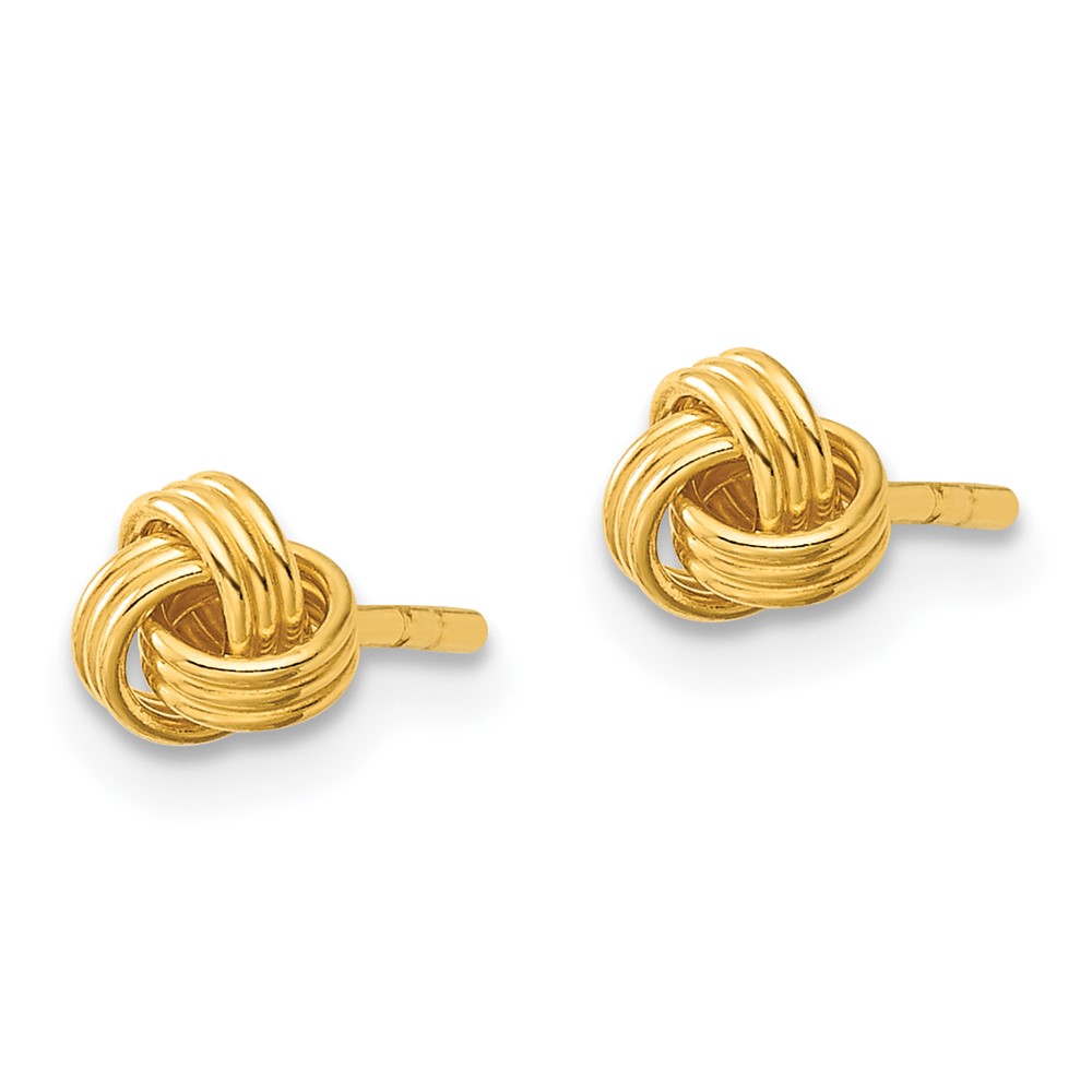 Sterling Silver Gold-tone Polished Love Knot Post Earrings (QE14620GP)