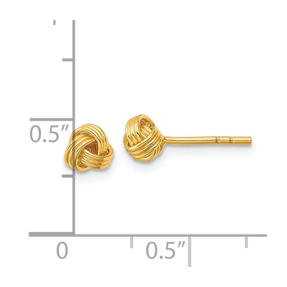 Sterling Silver Gold-tone Polished Love Knot Post Earrings (QE14620GP)