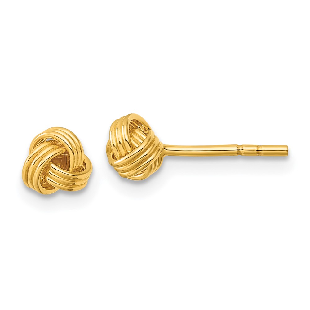 Sterling Silver Gold-tone Polished Love Knot Post Earrings (QE14620GP)
