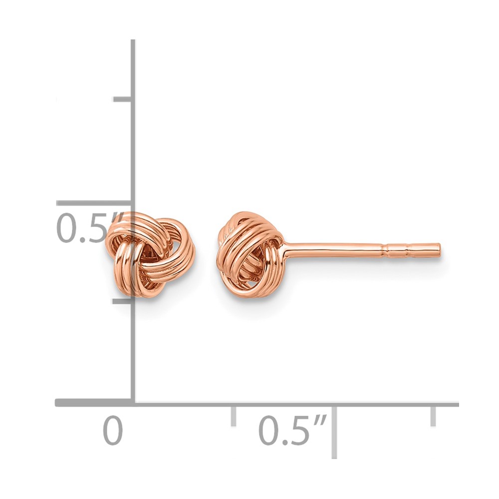 Sterling Silver Rose-tone Polished Love Knot Post Earrings (QE14620RP)