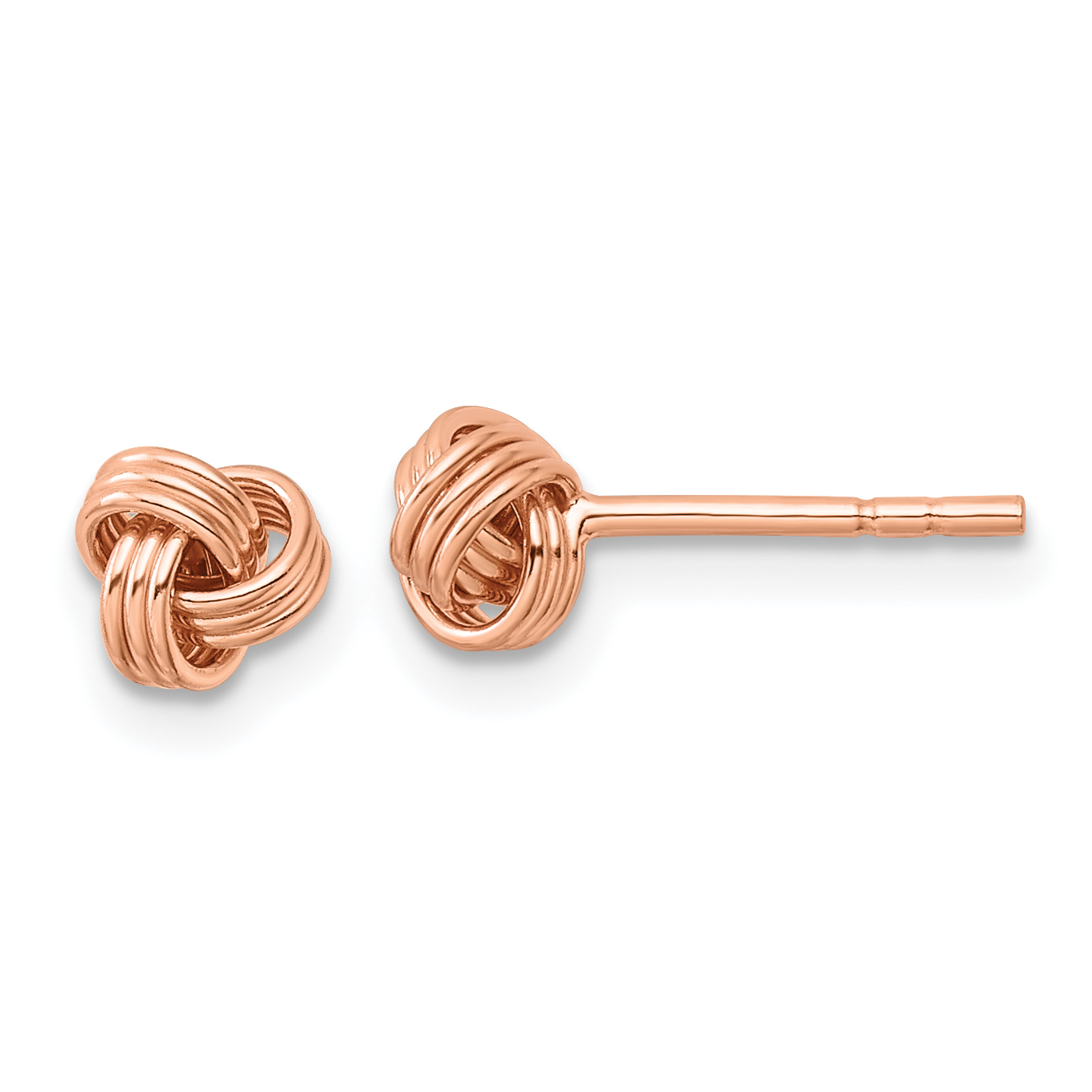 Sterling Silver Rose-tone Polished Love Knot Post Earrings (QE14620RP)