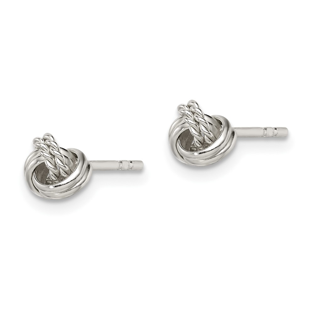 Sterling Silver Love Knot Post Earrings (QE14621)