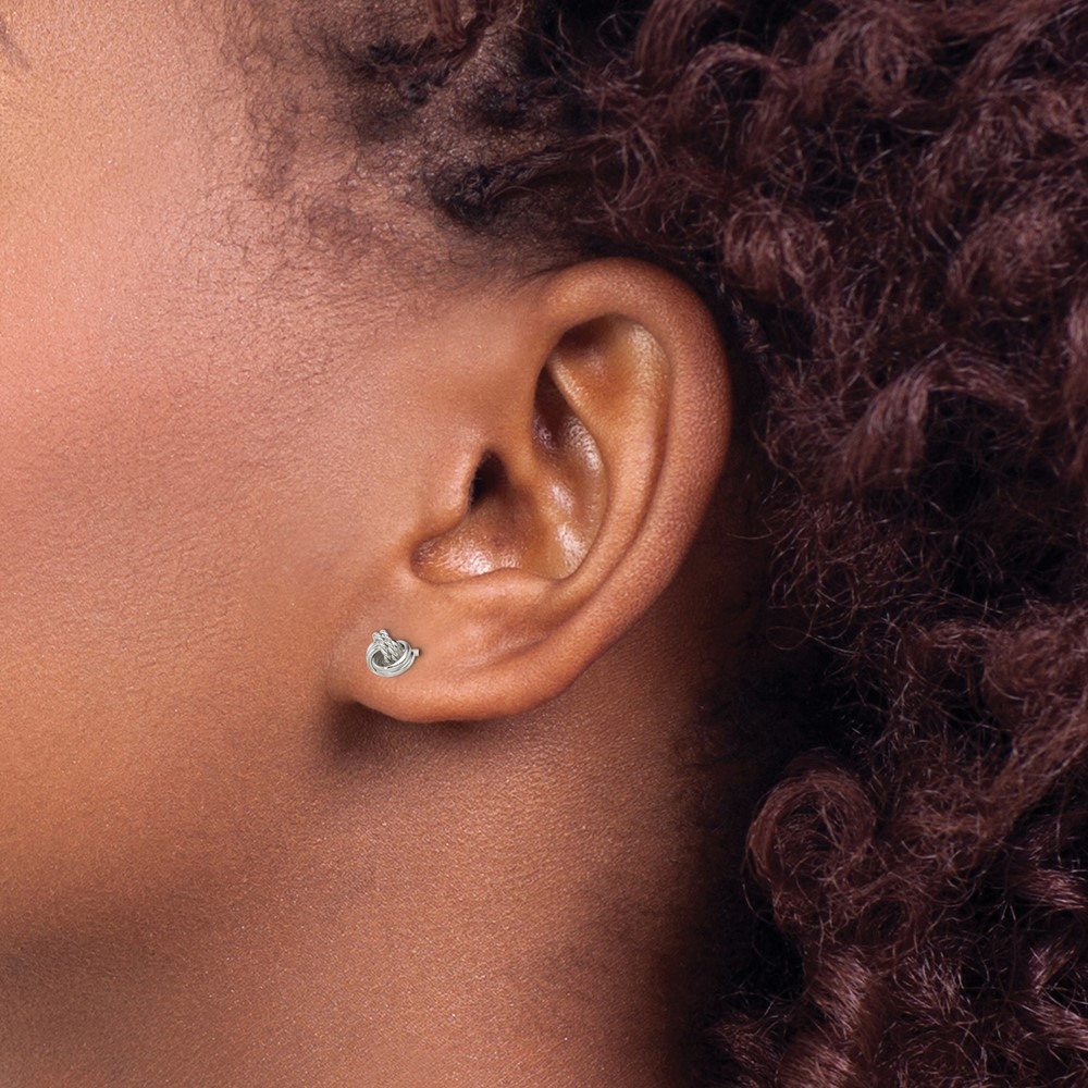Sterling Silver Love Knot Post Earrings (QE14621)