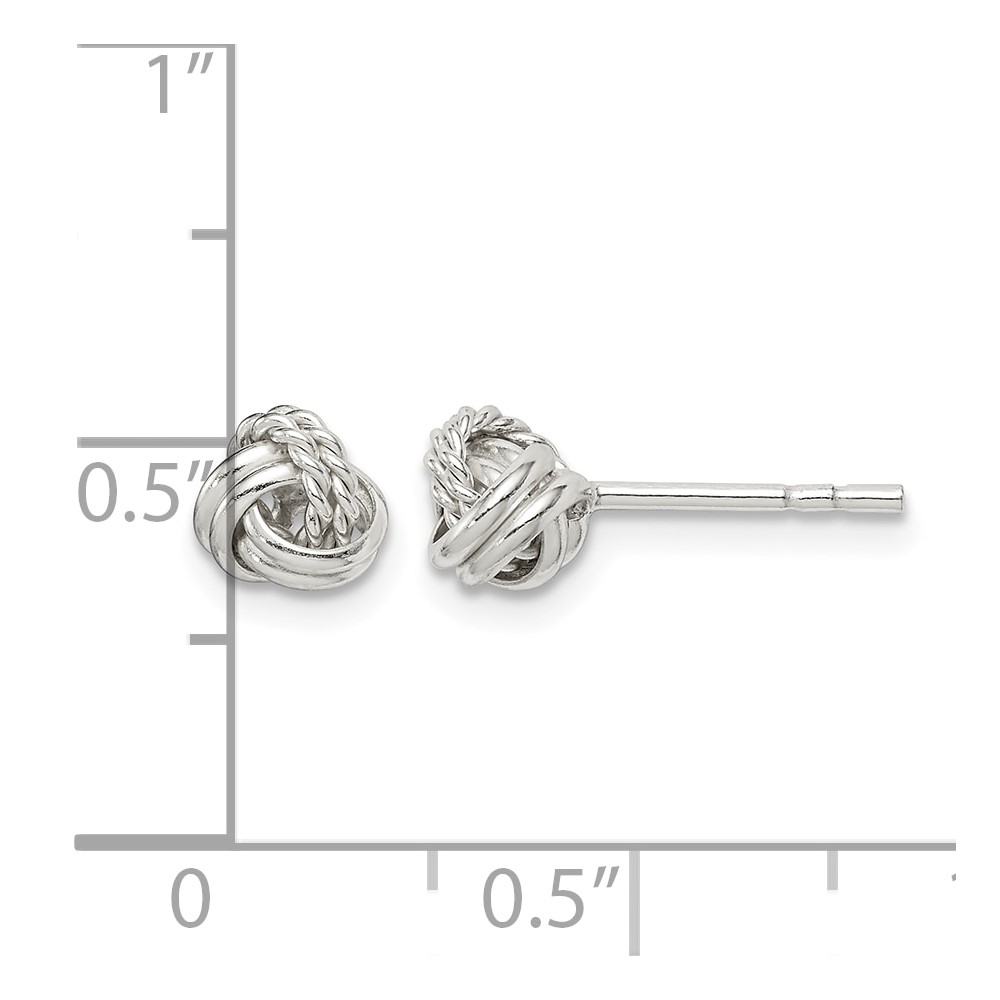 Sterling Silver Love Knot Post Earrings (QE14621)