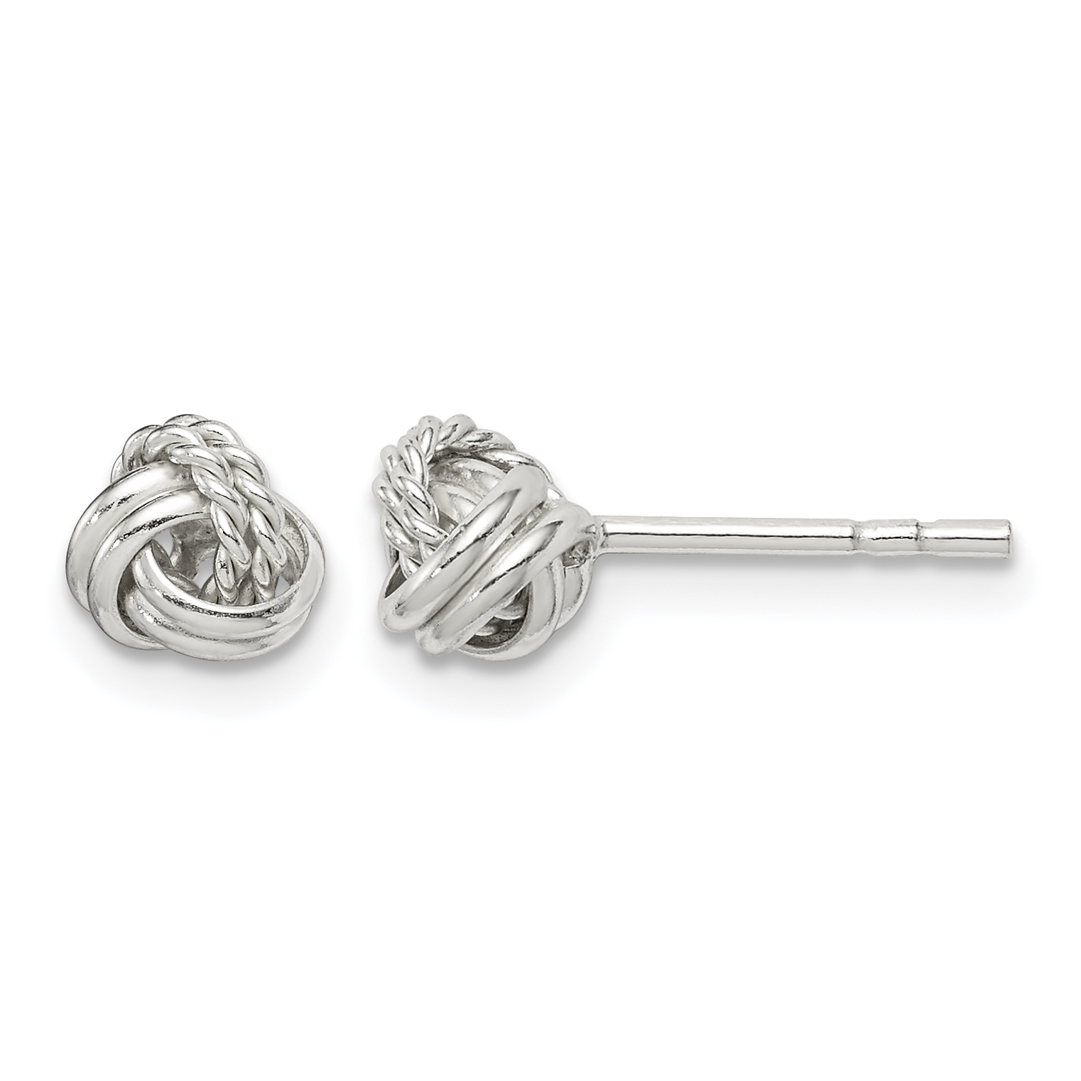 Sterling Silver Love Knot Post Earrings (QE14621)