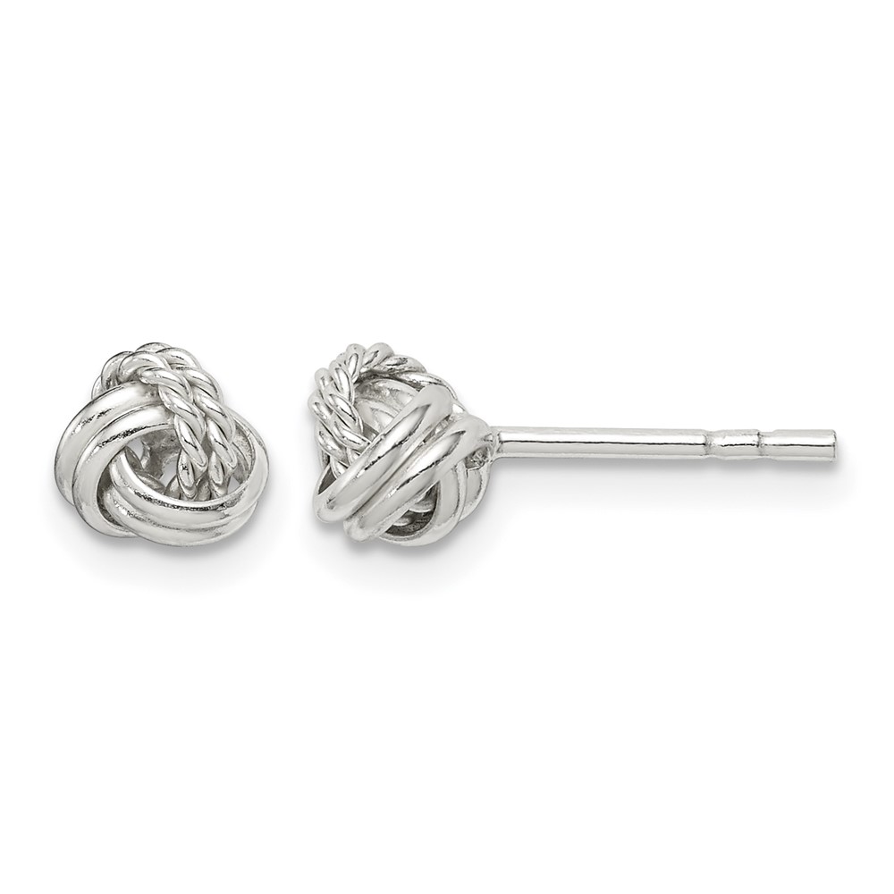 Sterling Silver Love Knot Post Earrings (QE14621)