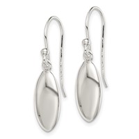 Sterling Silver Oval Bead Dangle Earrings view 2