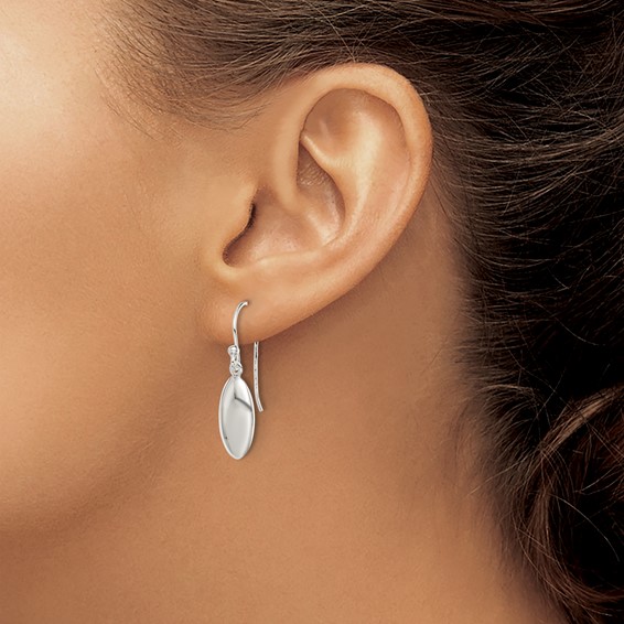 Sterling Silver Oval Bead Dangle Earrings