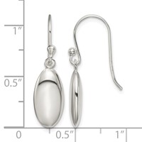 Sterling Silver Oval Bead Dangle Earrings view 4