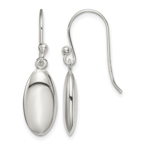 Sterling Silver Oval Bead Dangle Earrings