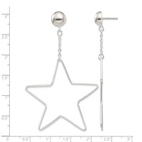 Sterling Silver Star Dangle Post Earrings view 4