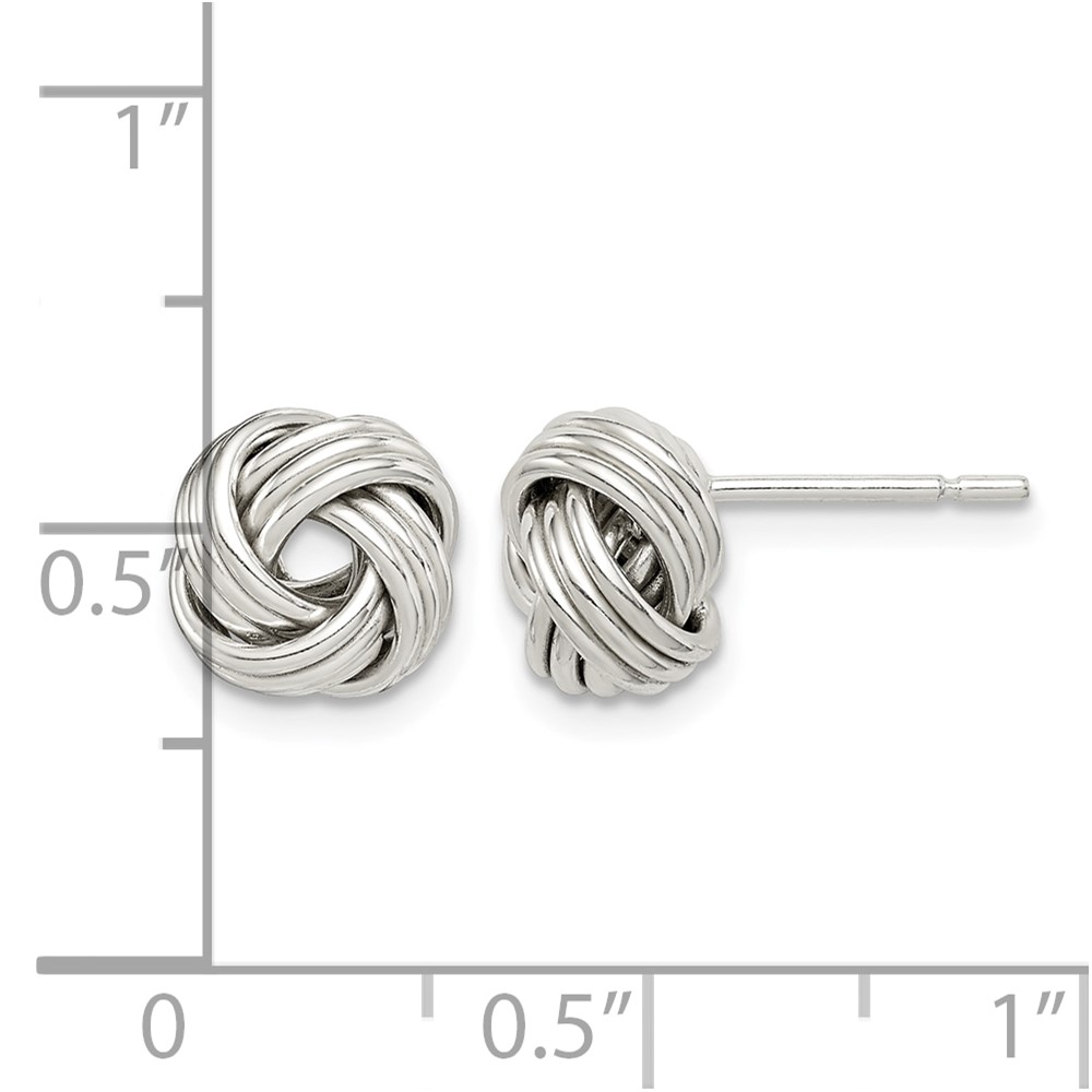 Sterling Silver Polished Love Knot Earrings (QE14671)