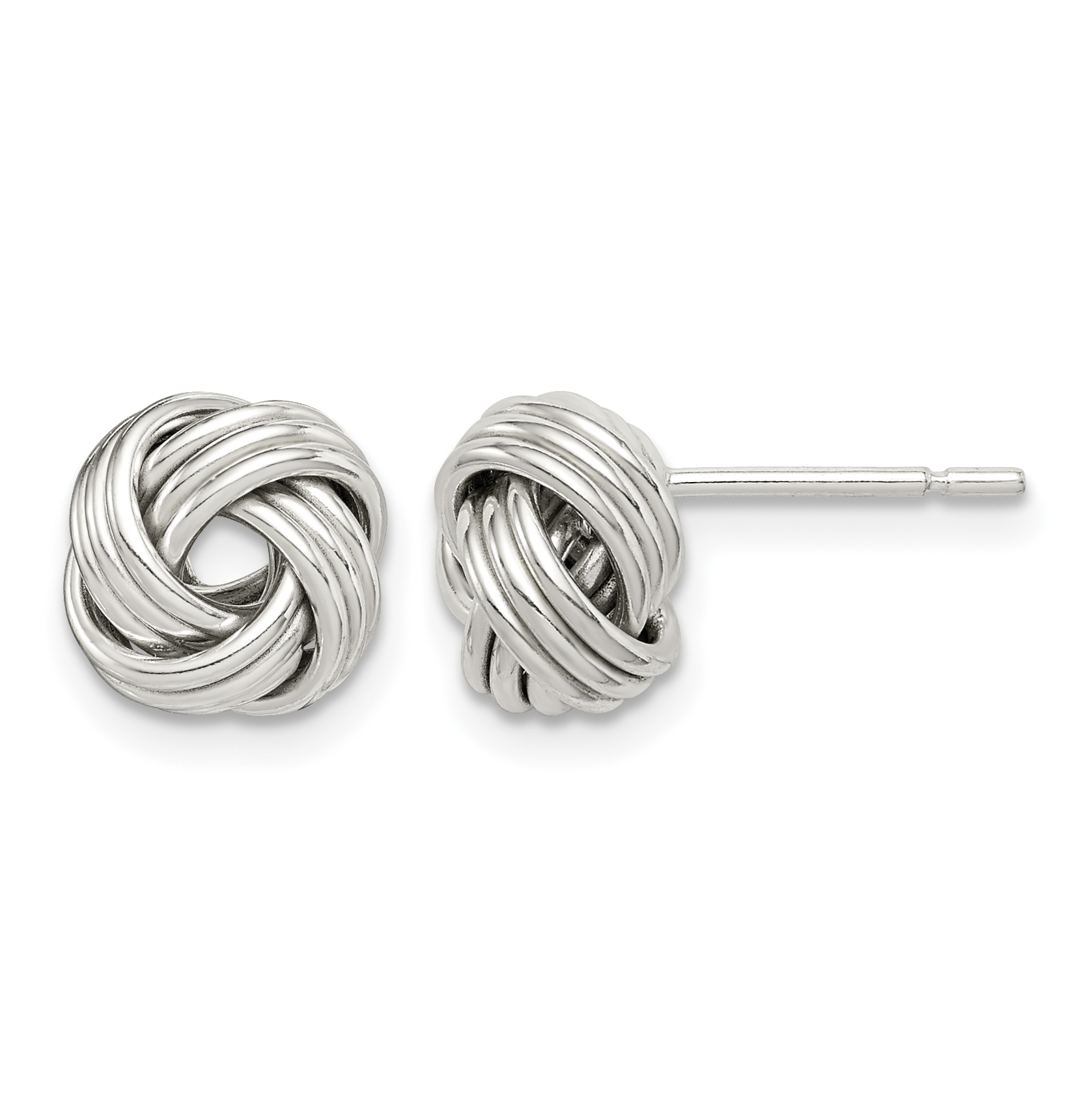 Sterling Silver Polished Love Knot Earrings (QE14671)