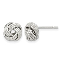 Sterling Silver Polished Love Knot Earrings view 1