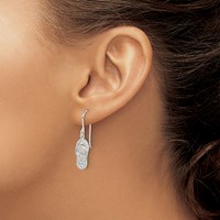 Sterling Silver CZ Flip-Flop Dangle Earrings view 3