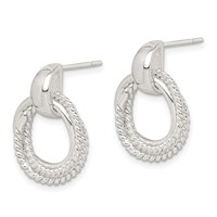 Sterling Silver Twisted Post Dangle Earrings view 2