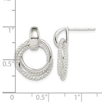 Sterling Silver Twisted Post Dangle Earrings view 4