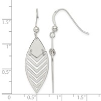 Sterling Silver Polished Leaf Dangle Earrings view 4