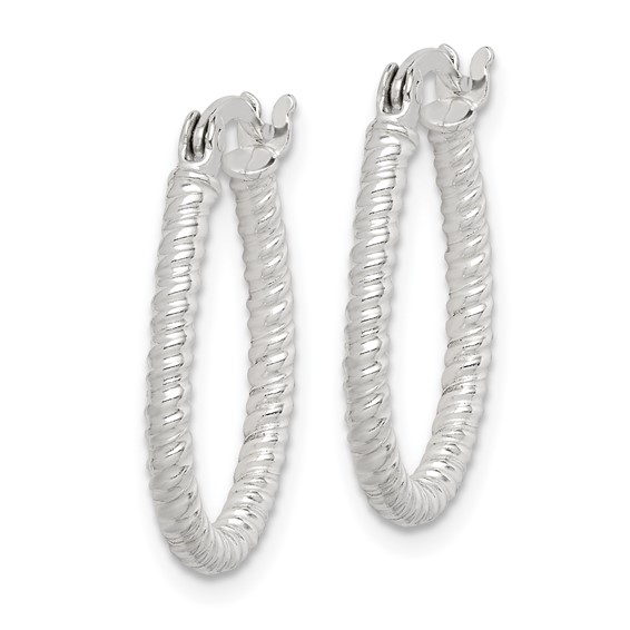 Sterling Silver Twisted 2.5mm Teardrop Hoop Earrings