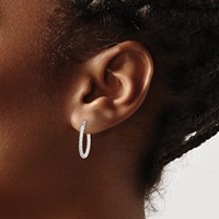 Sterling Silver Twisted 2.5mm Teardrop Hoop Earrings view 3