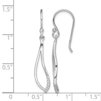 Sterling Silver Rhodium-plated Polished CZ Dangle Earrings view 4