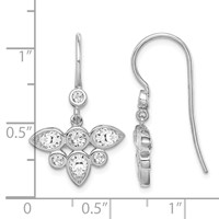 Sterling Silver Rhodium Plated CZ Dangle Earrings view 4