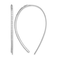 Sterling Silver Rhodium-plated CZ Dangle Earrings view 1