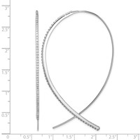 Sterling Silver Rhodium-plated CZ Threader Earrings view 4
