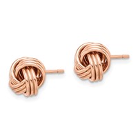 Sterling Silver Rose-tone Love Knot Post Earrings view 2