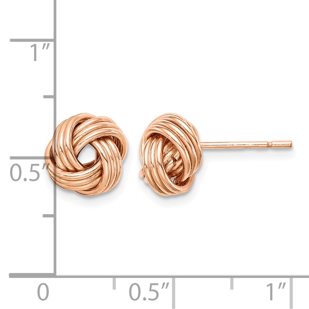 Sterling Silver Rose Tone Love Knot Post Earrings (QE14829)
