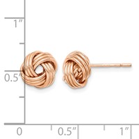 Sterling Silver Rose-tone Love Knot Post Earrings view 4