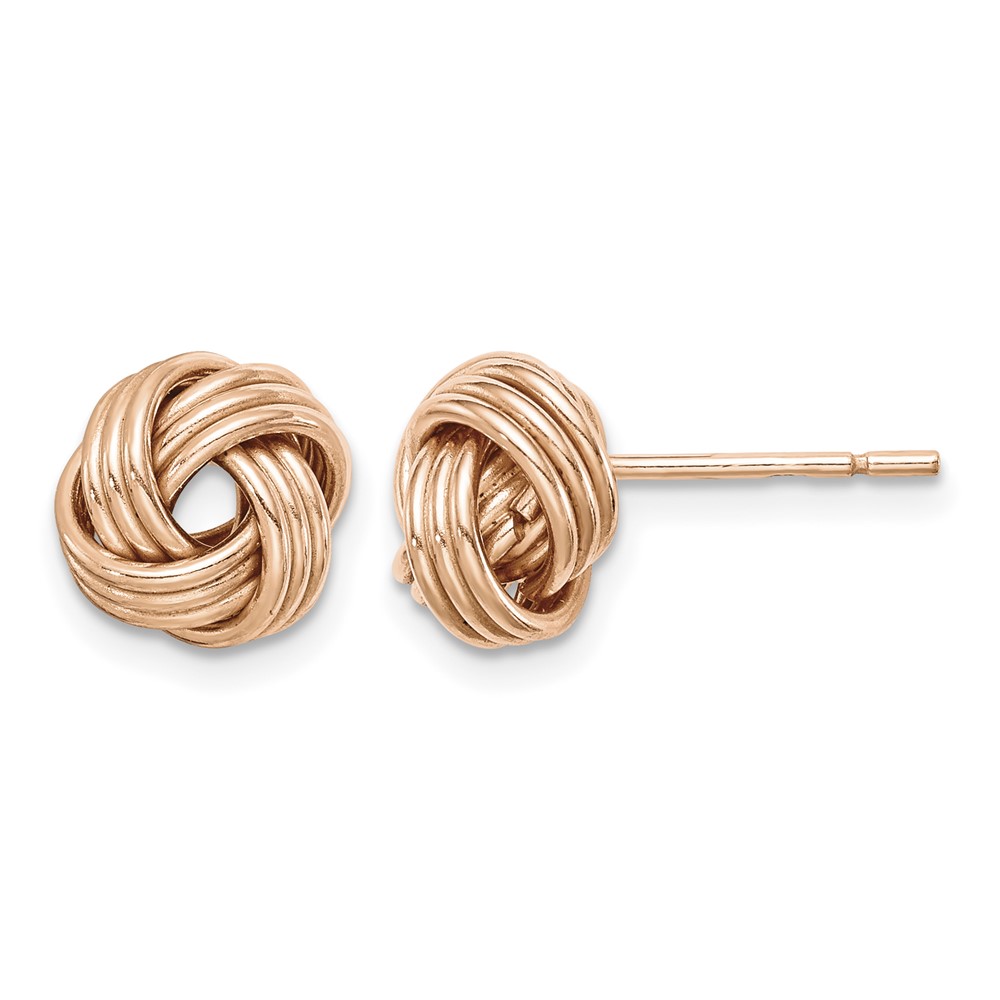 Sterling Silver Rose Tone Love Knot Post Earrings (QE14829)