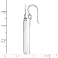 Sterling Silver Rhodium-plated Polished Bar Dangle Earrings view 4
