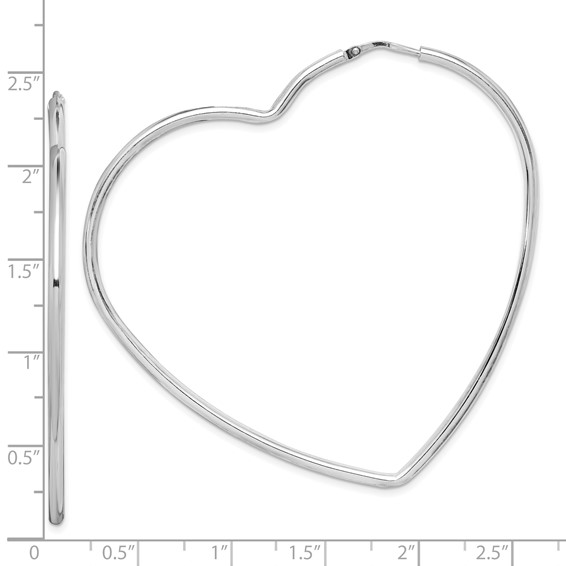 Sterling Silver Heart Hoop Earrings
