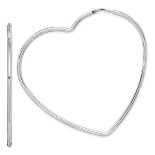 Sterling Silver Heart Hoop Earrings