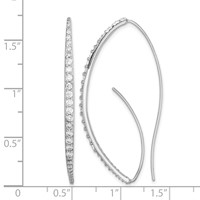 Sterling Silver Rhodium-plated CZ Threader Earrings view 4