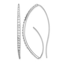 Sterling Silver Rhodium-plated CZ Threader Earrings view 1