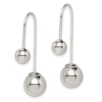 Sterling Silver Polished Front and Back Dangle Earrings view 2