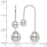 Sterling Silver Polished Front and Back Dangle Earrings view 4
