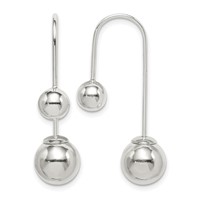 Sterling Silver Polished Front and Back Dangle Earrings view 1