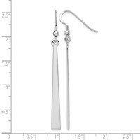 Sterling Silver Rhodium-plated Polished Graduated Bar Dangle Earrings view 4