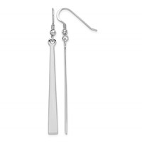 Sterling Silver Rhodium-plated Polished Graduated Bar Dangle Earrings view 1