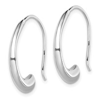 Sterling Silver Rhodium-plated Threader Dangle Earrings view 2
