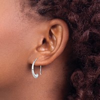 Sterling Silver Rhodium-plated Threader Dangle Earrings view 3